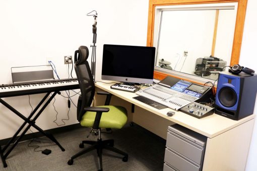 The working setup in our Fort Frances audio lab