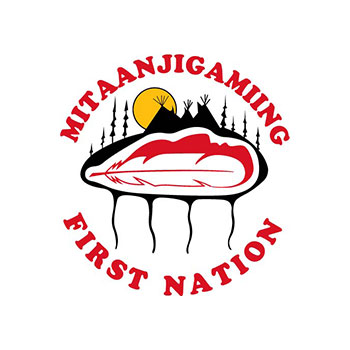 Mitaanjigamiing First Nation logo