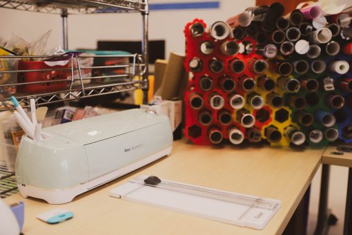 Cricut cutter machine on a table