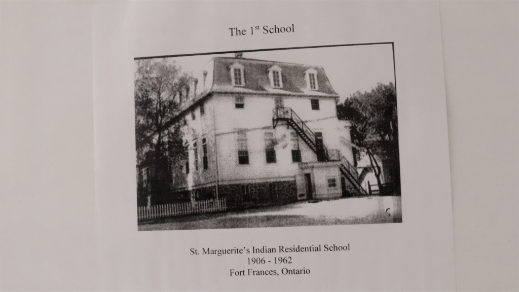 An old photo of a residential school building