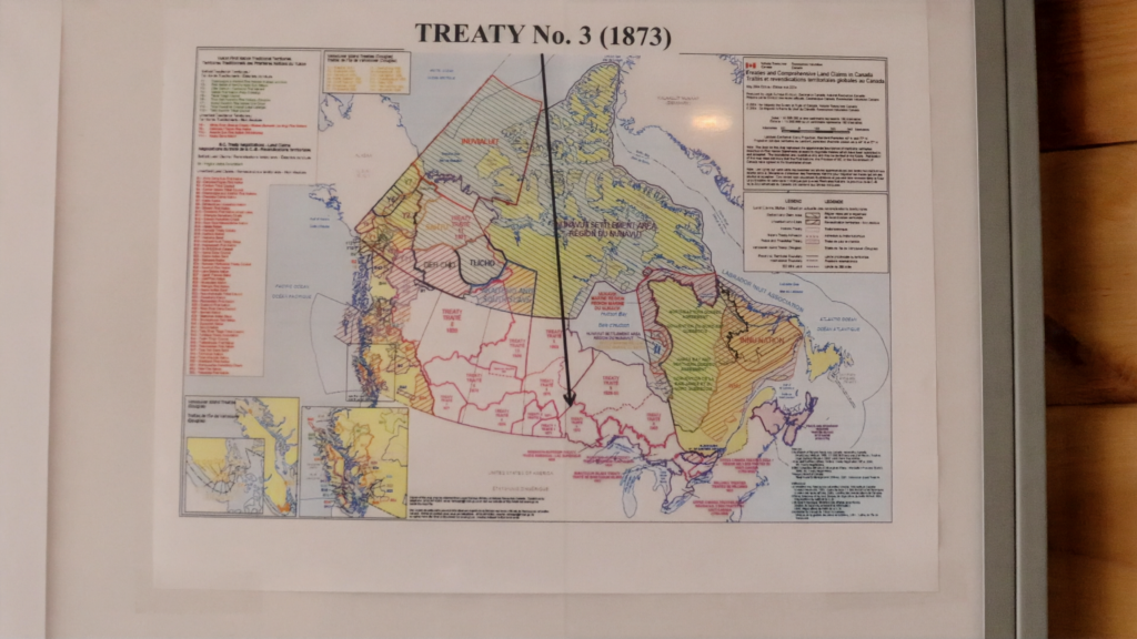 Photograph of a map of the Treaty 3 area