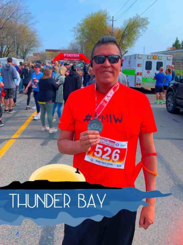 Anishinaabe man competing in marathon raising awareness for MMIW