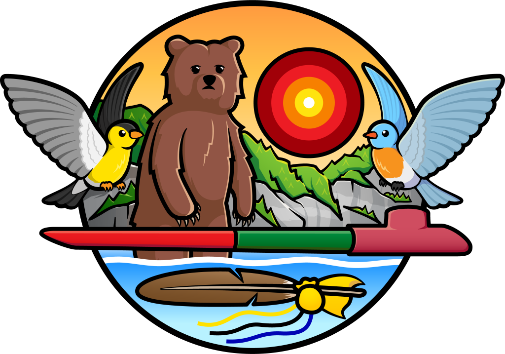 The Anishinaabemowini-ogichitaag program logo.